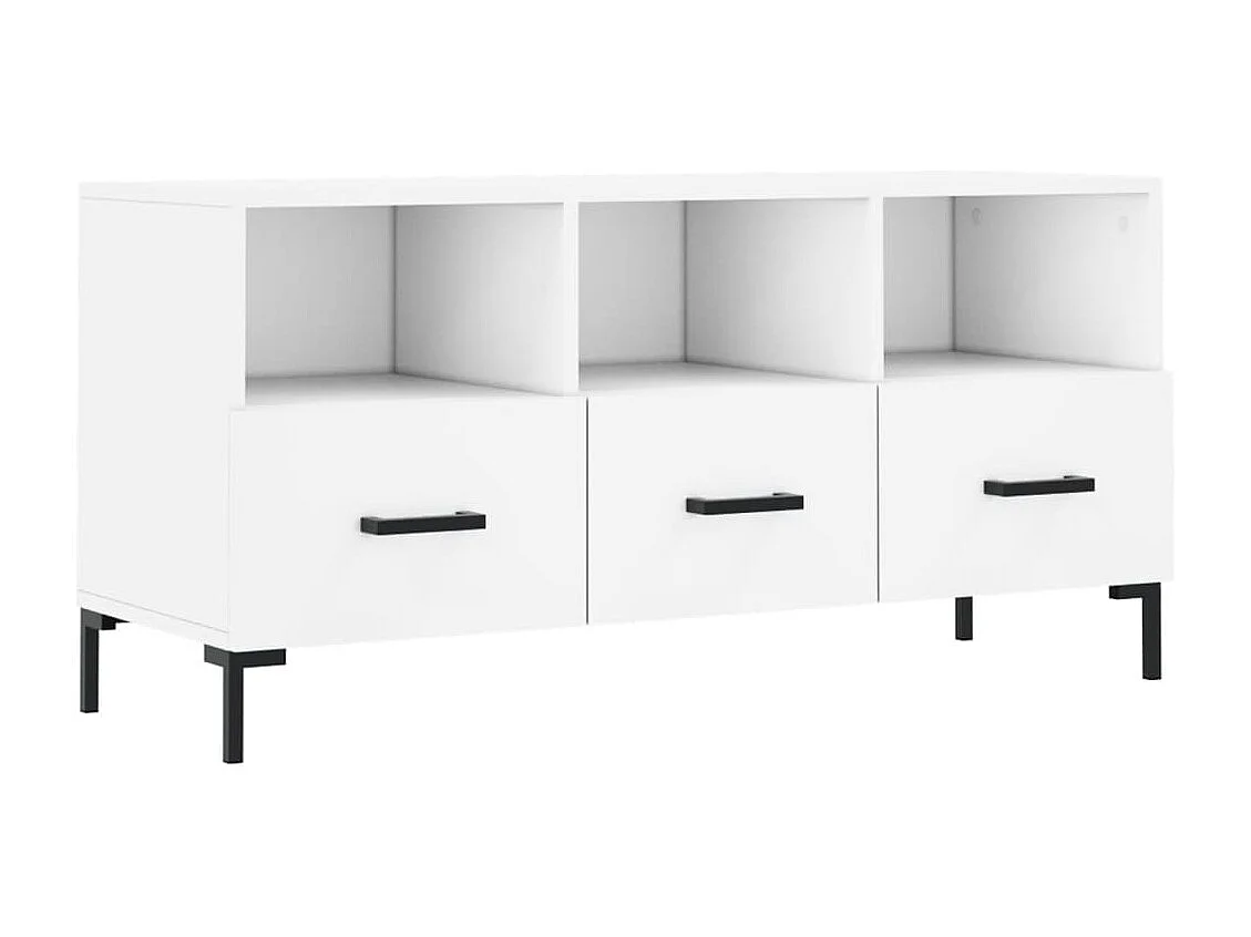 Meuble TV blanc 102x36x50 cm bois d'ingénierie