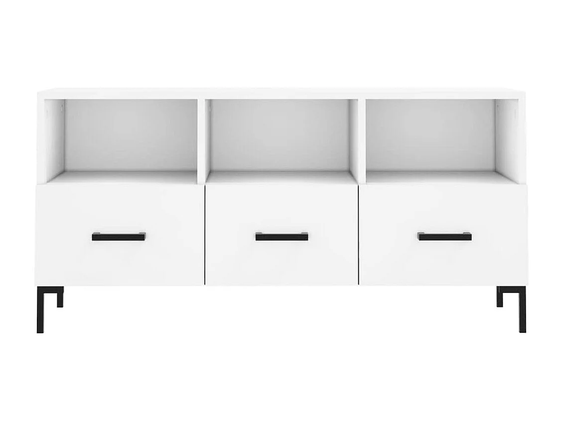 Meuble TV blanc 102x36x50 cm bois d'ingénierie