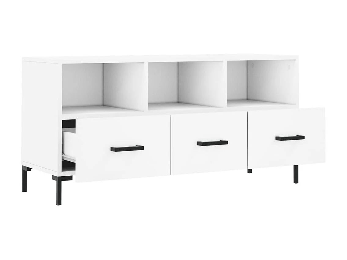 Meuble TV blanc 102x36x50 cm bois d'ingénierie
