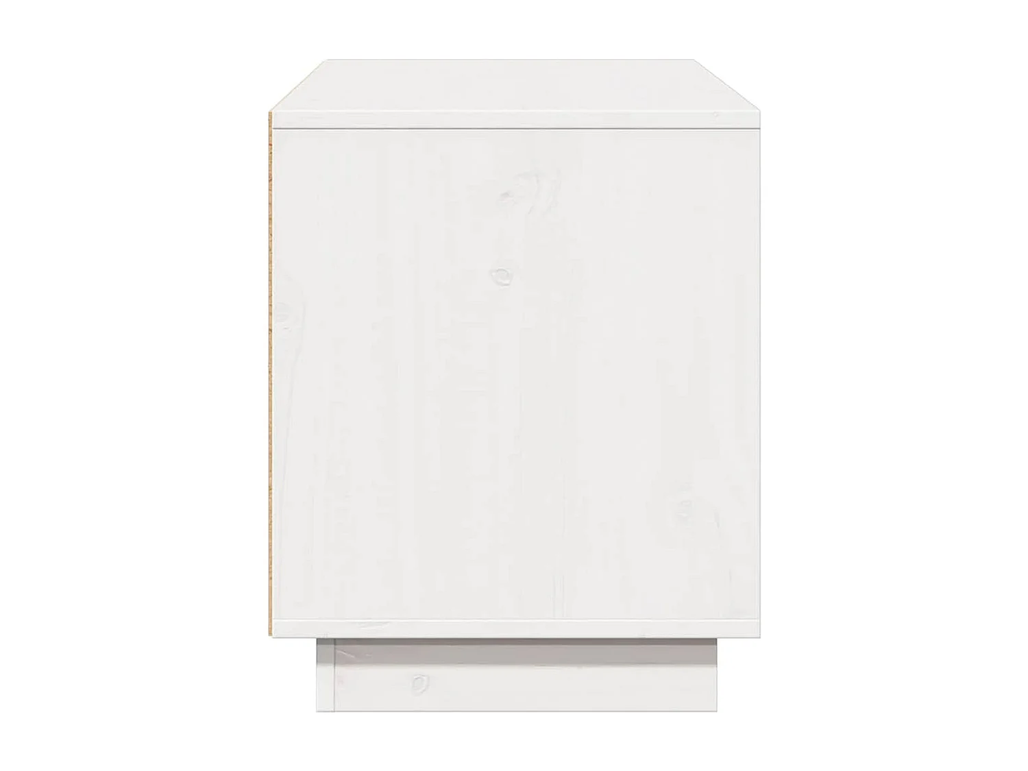 Meuble TV Blanc 110,5x35x44 cm Bois de pin massif