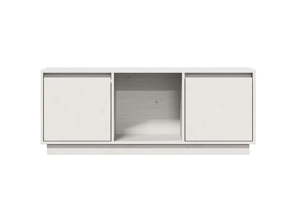 Meuble TV Blanc 110,5x35x44 cm Bois de pin massif