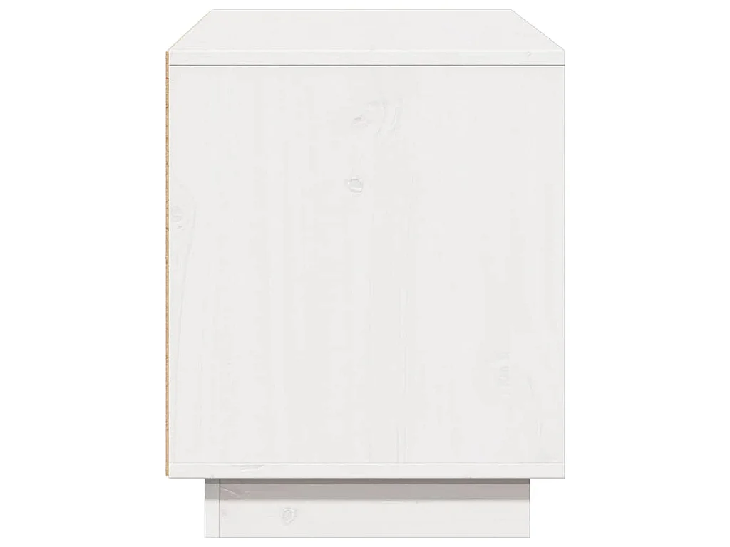Meuble TV Blanc 110,5x35x44 cm Bois de pin massif