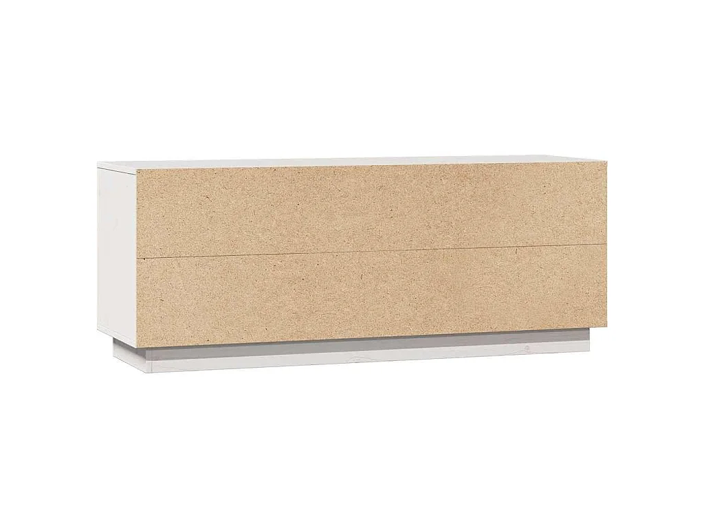 Meuble TV Blanc 110,5x35x44 cm Bois de pin massif