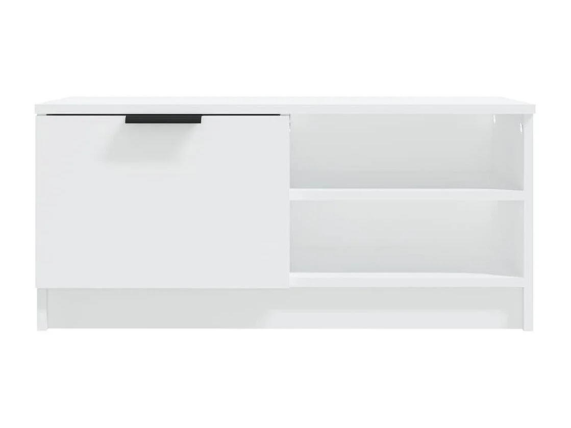 Mobile Porta TV Bianco 80x35x36,5 cm in Legno Multistrato