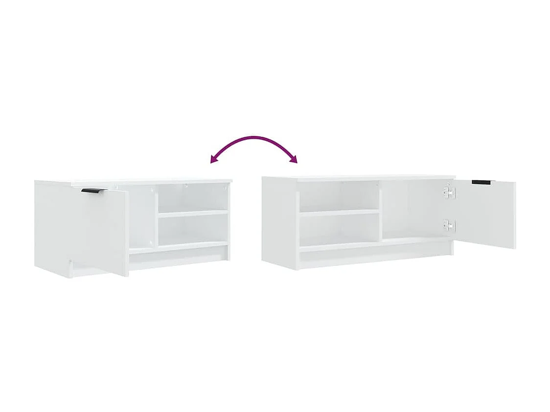 Mobile Porta TV Bianco 80x35x36,5 cm in Legno Multistrato