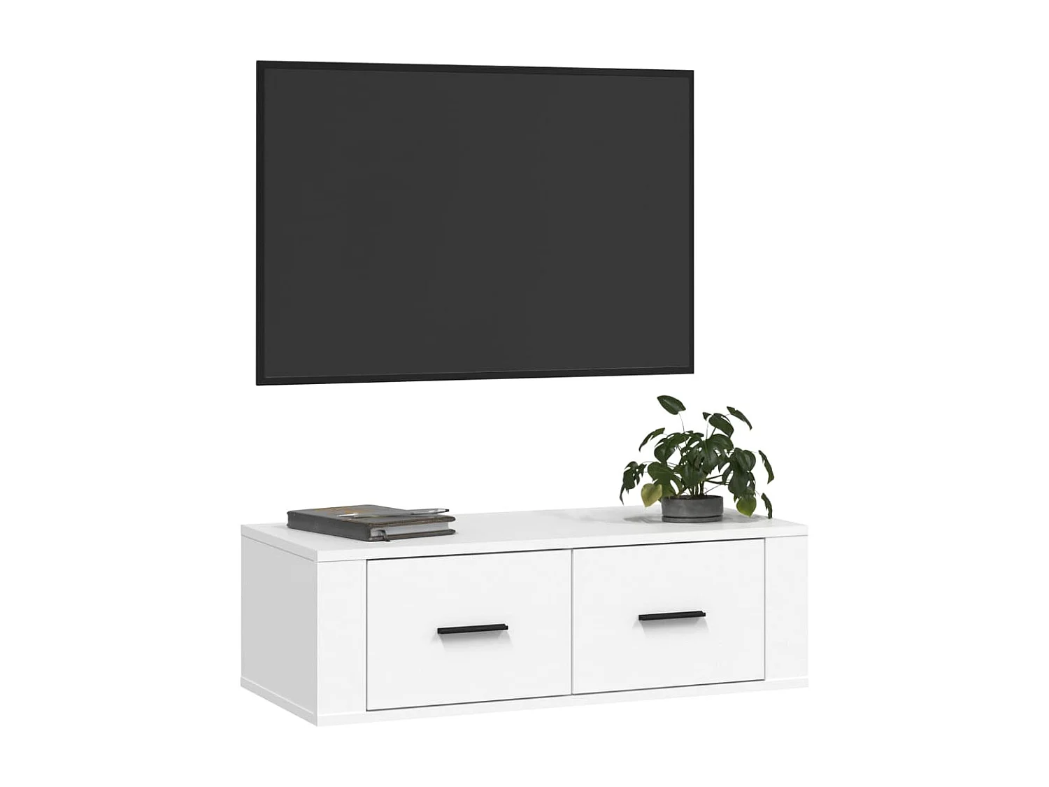 Meuble TV suspendu Blanc 80x36x25 cm Bois d'ingénierie