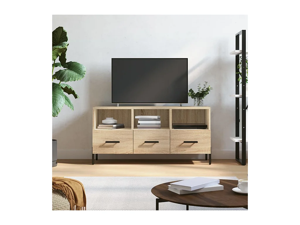 Meuble TV chêne sonoma 102x36x50 cm bois d'ingénierie