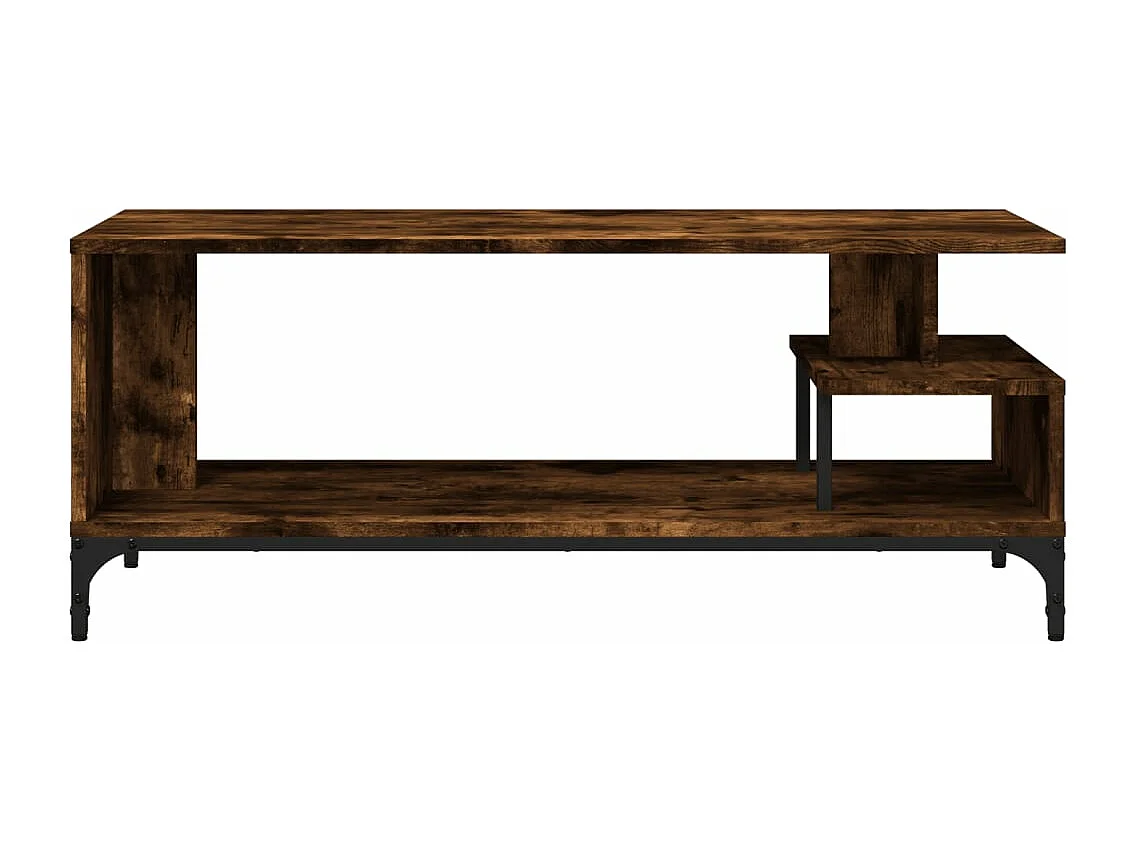 Tv-meubel 102x40x41 cm hout en gepoedercoat staal gerookt eiken