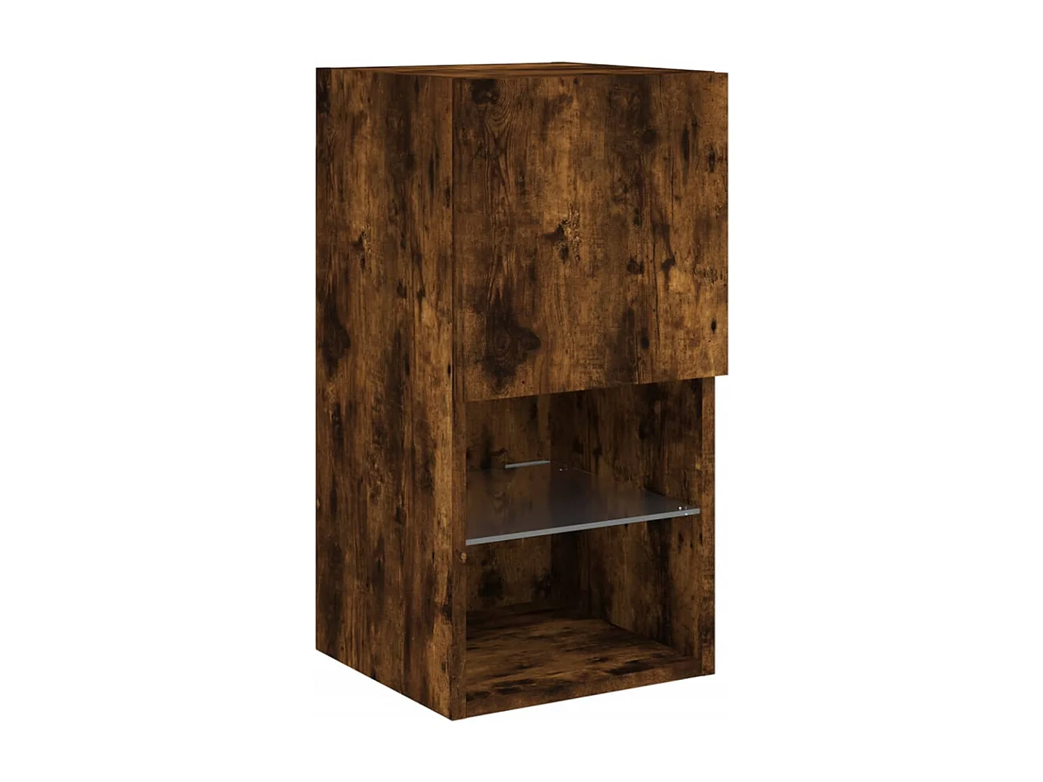 Muebles TV pared con LED 6 pzas madera ingeniería roble ahumado