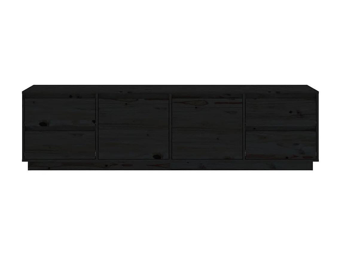 Meuble TV Noir 176x37x47,5 cm Bois de pin massif