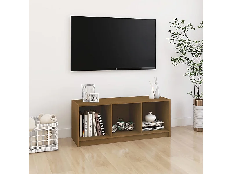 TV-Schrank Honigbraun 104x33x41 cm Massivholz Kiefer