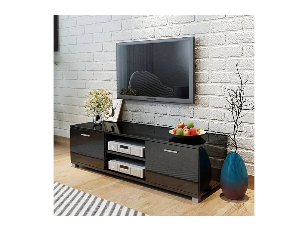 TV-Schrank Hochglanz-Schwarz 140x40,5x35 cm