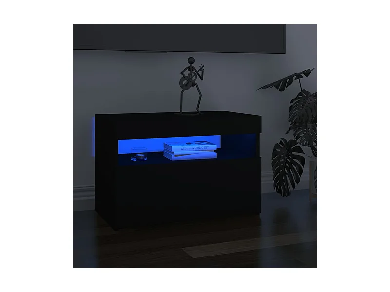 TV-Schrank mit LED-Leuchten Schwarz 60x35x40 cm