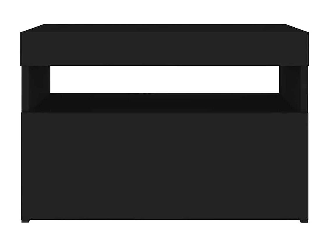 Móvel de TV com luzes LED 60x35x40 cm preto