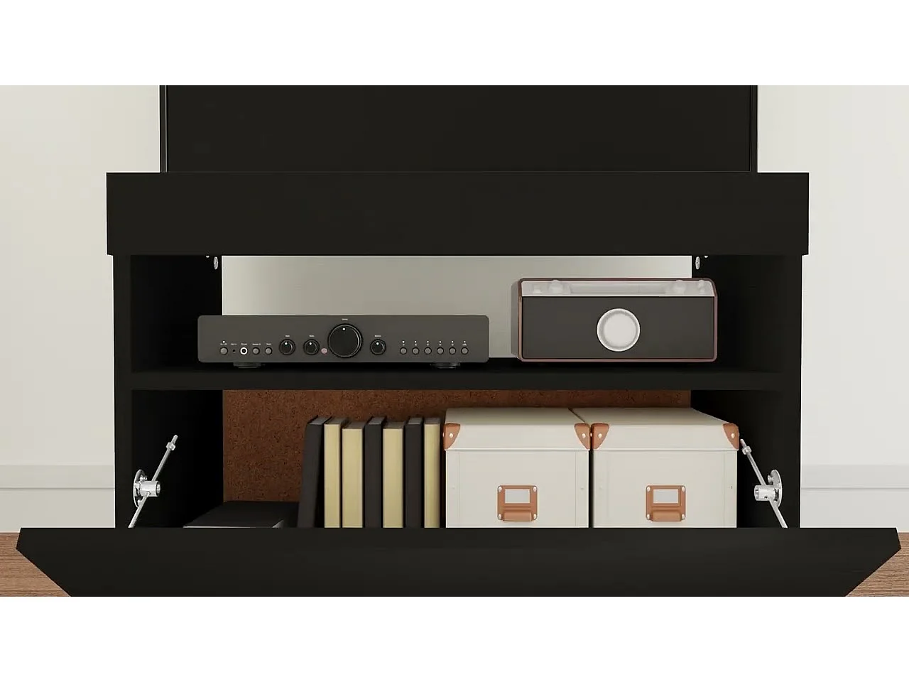 TV-Schrank mit LED-Leuchten Schwarz 60x35x40 cm