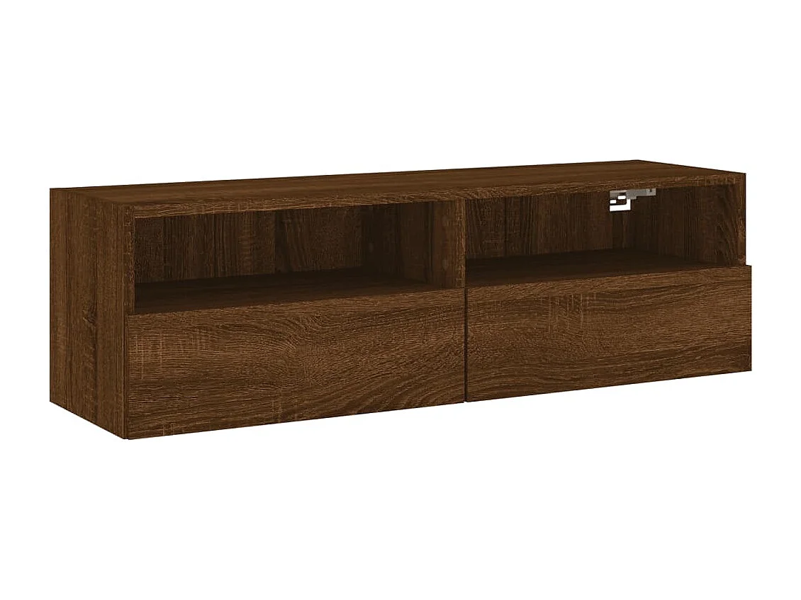 Mobile TV a Parete Rovere Marrone 100x30x30cm Legno Multistrato