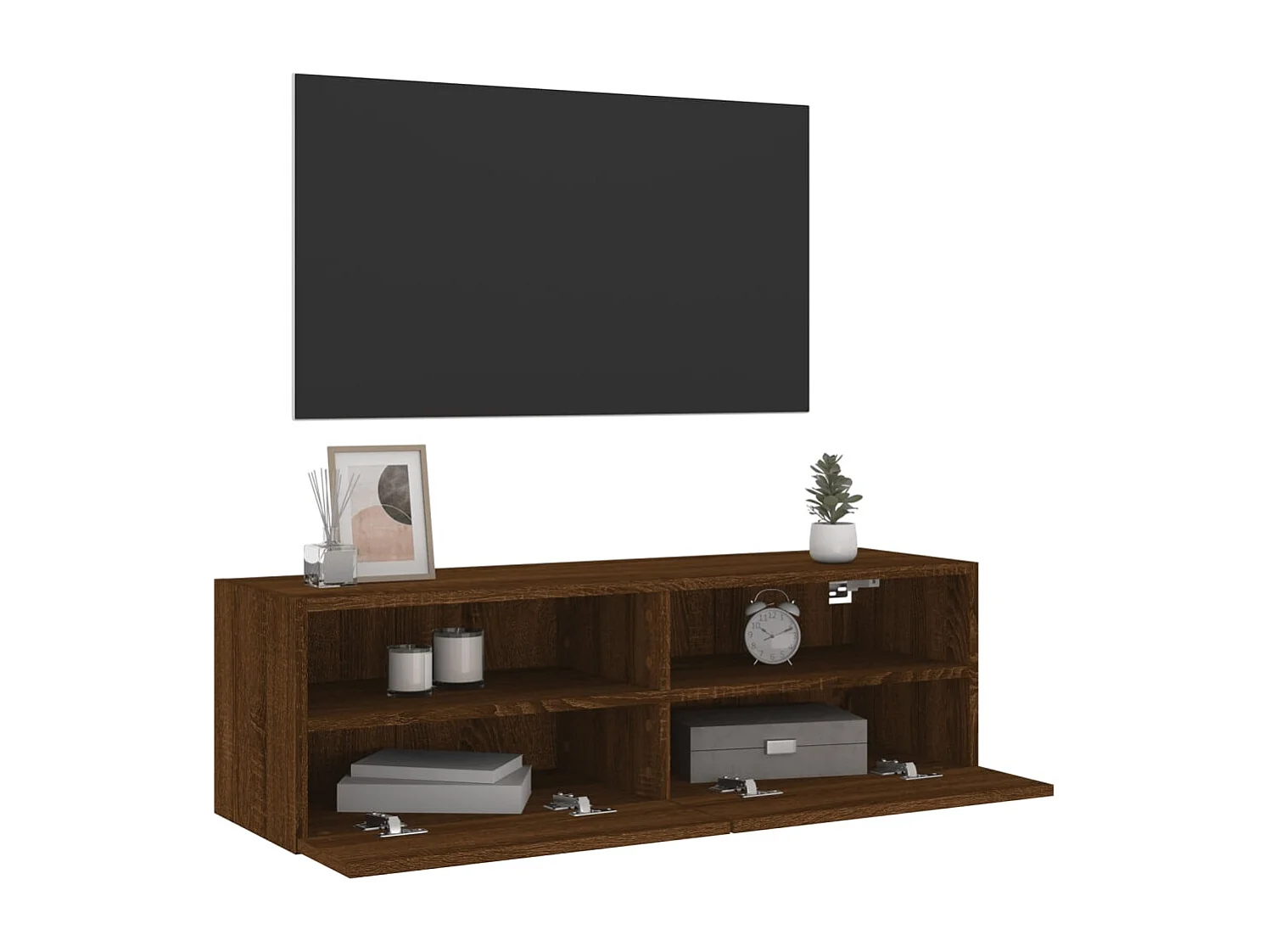 Mobile TV a Parete Rovere Marrone 100x30x30cm Legno Multistrato