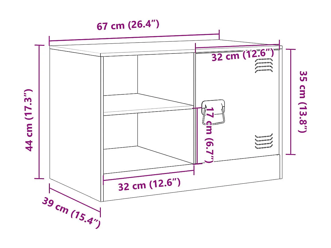 Tv-meubelen 2 st 67x39x44 cm staal mosterdgeel