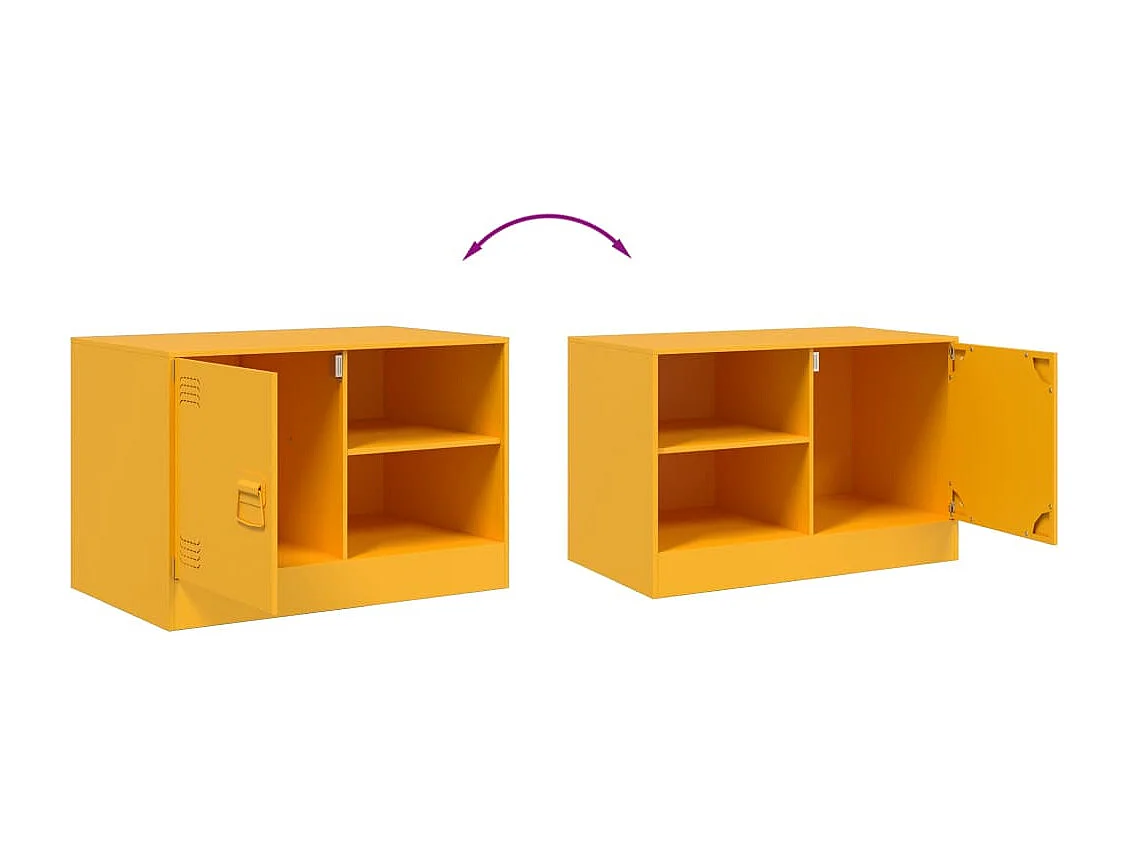 Tv-meubelen 2 st 67x39x44 cm staal mosterdgeel