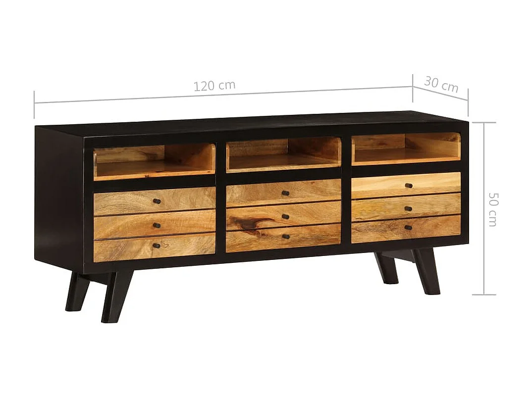 TV-Schrank Massivholz Mango 120x30x50 cm
