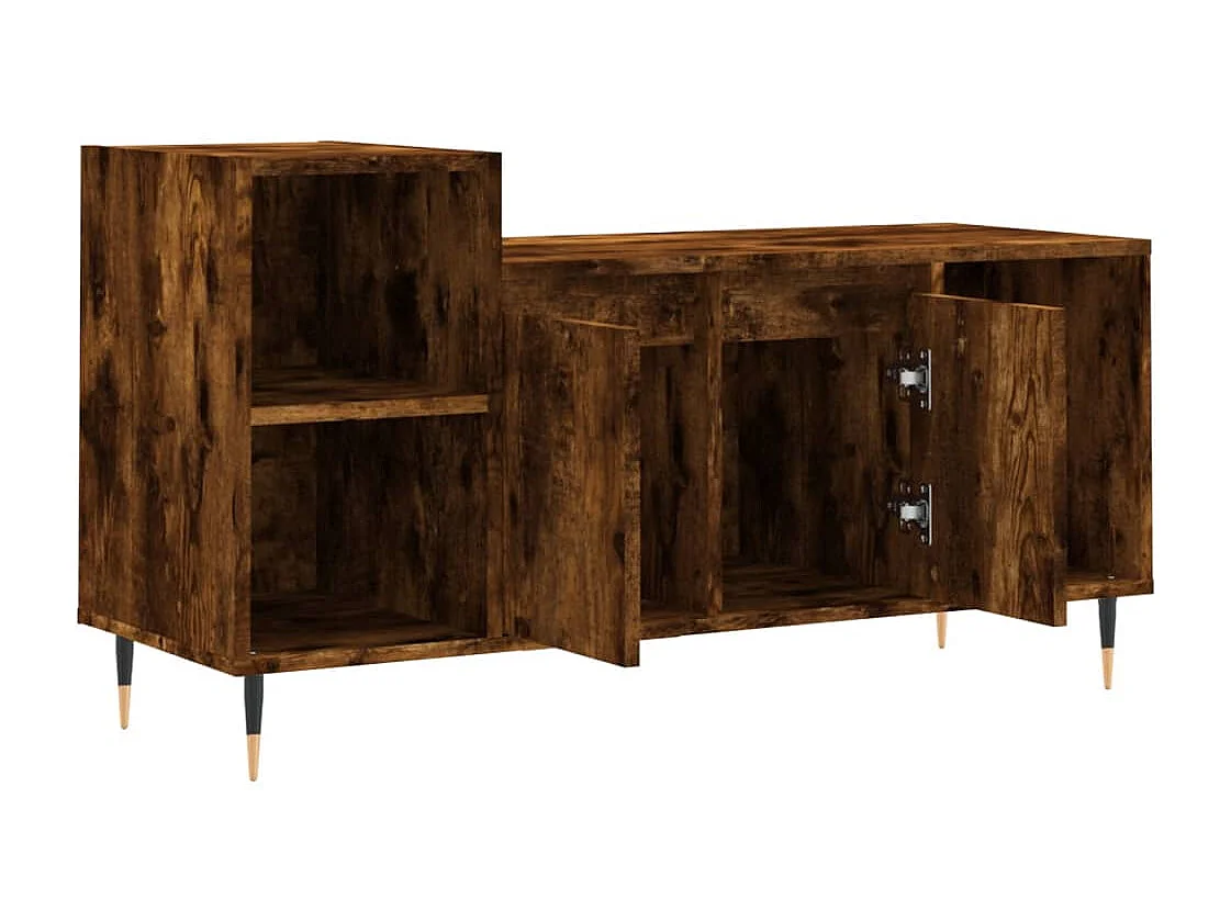 Mobile TV Rovere Fumo 100x35x55 cm in Legno Multistrato