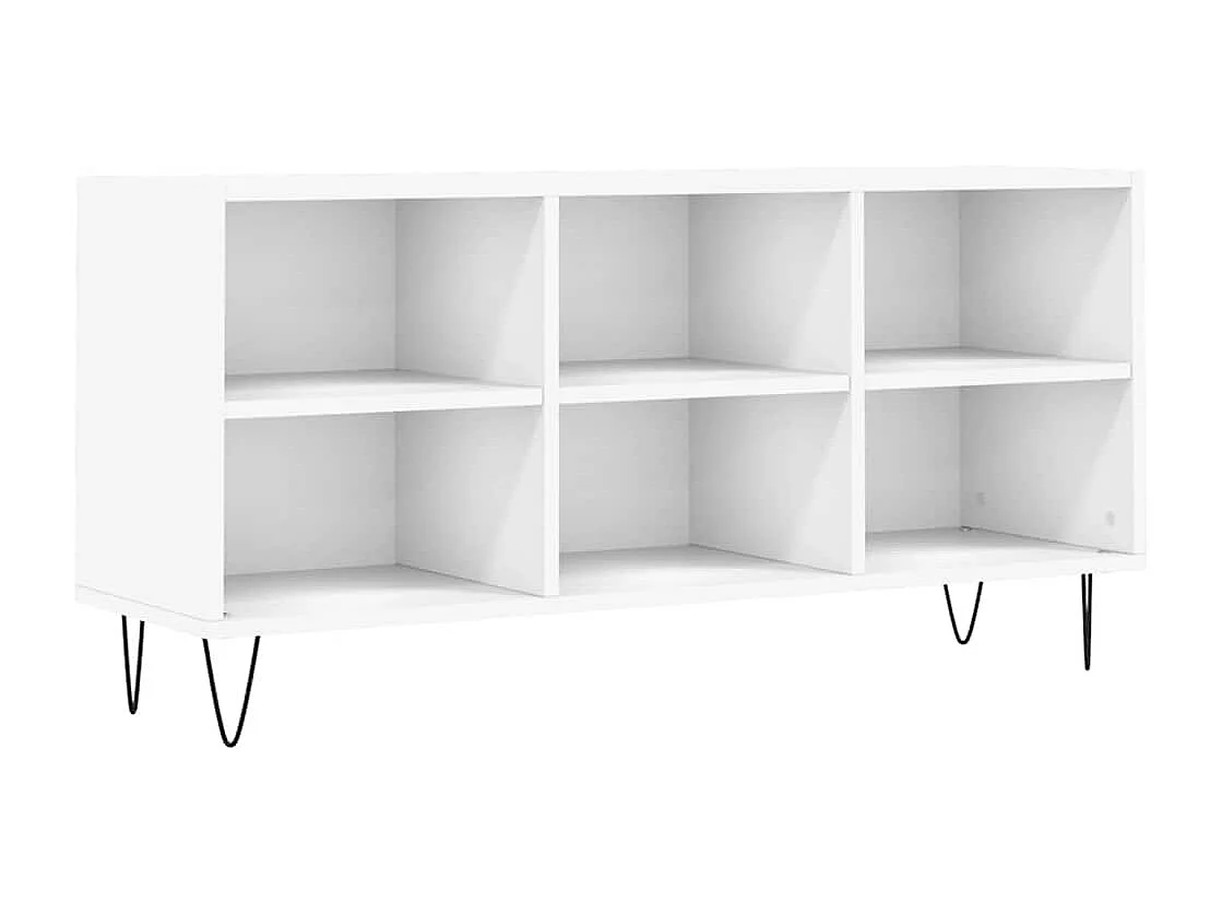 Meuble TV blanc 103,5x30x50 cm bois d'ingénierie