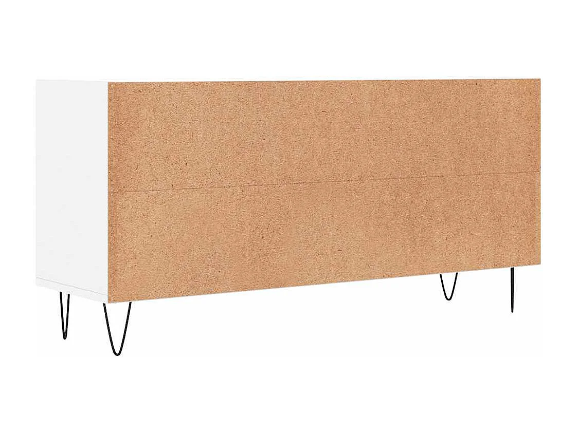 Meuble TV blanc 103,5x30x50 cm bois d'ingénierie
