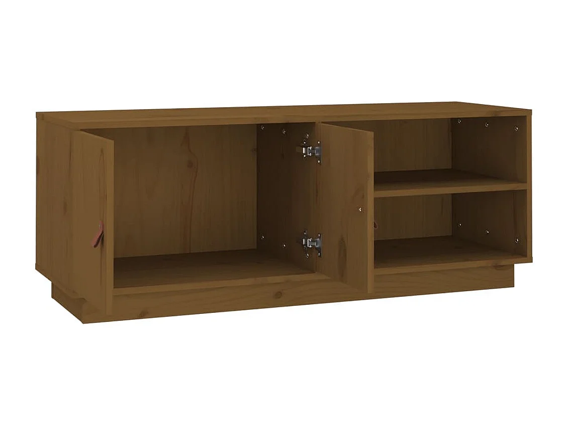Meuble TV Marron miel 105x34x40 cm Bois de pin massif