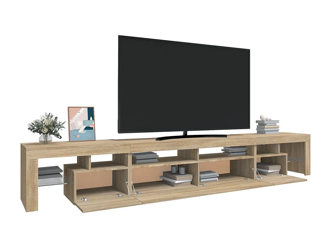TV-Schrank mit LED-Leuchten Sonoma-Eiche 260x36,5x40 cm