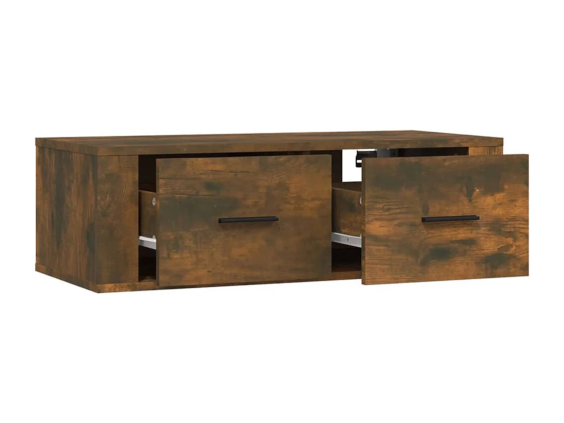 Armoire TV suspendue Chêne fumé 80x36x25 cm Bois d'ingénierie