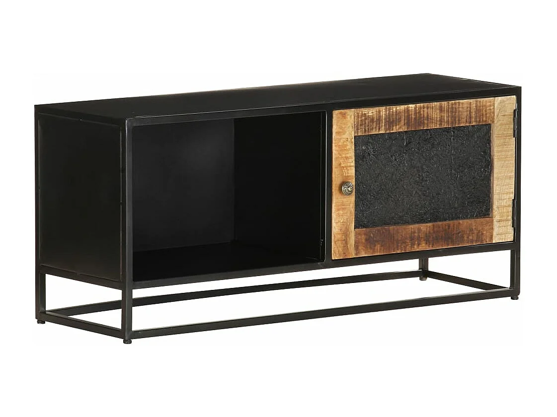 Meuble TV 90x30x40 cm Bois de manguier brut