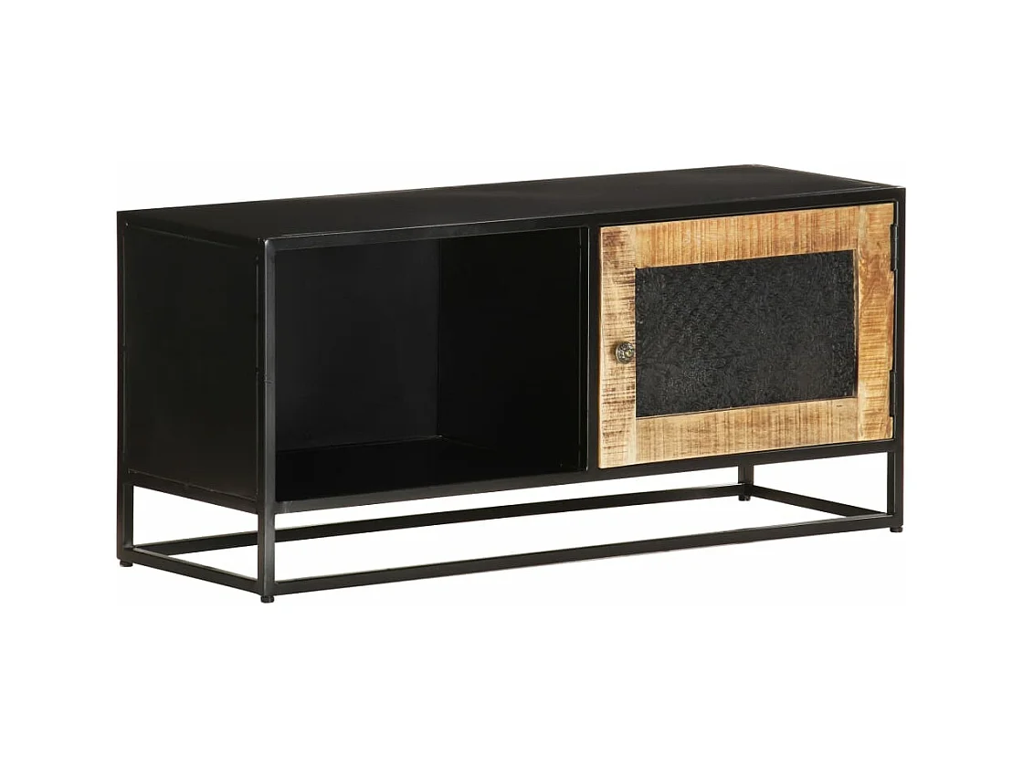 Meuble TV 90x30x40 cm Bois de manguier brut