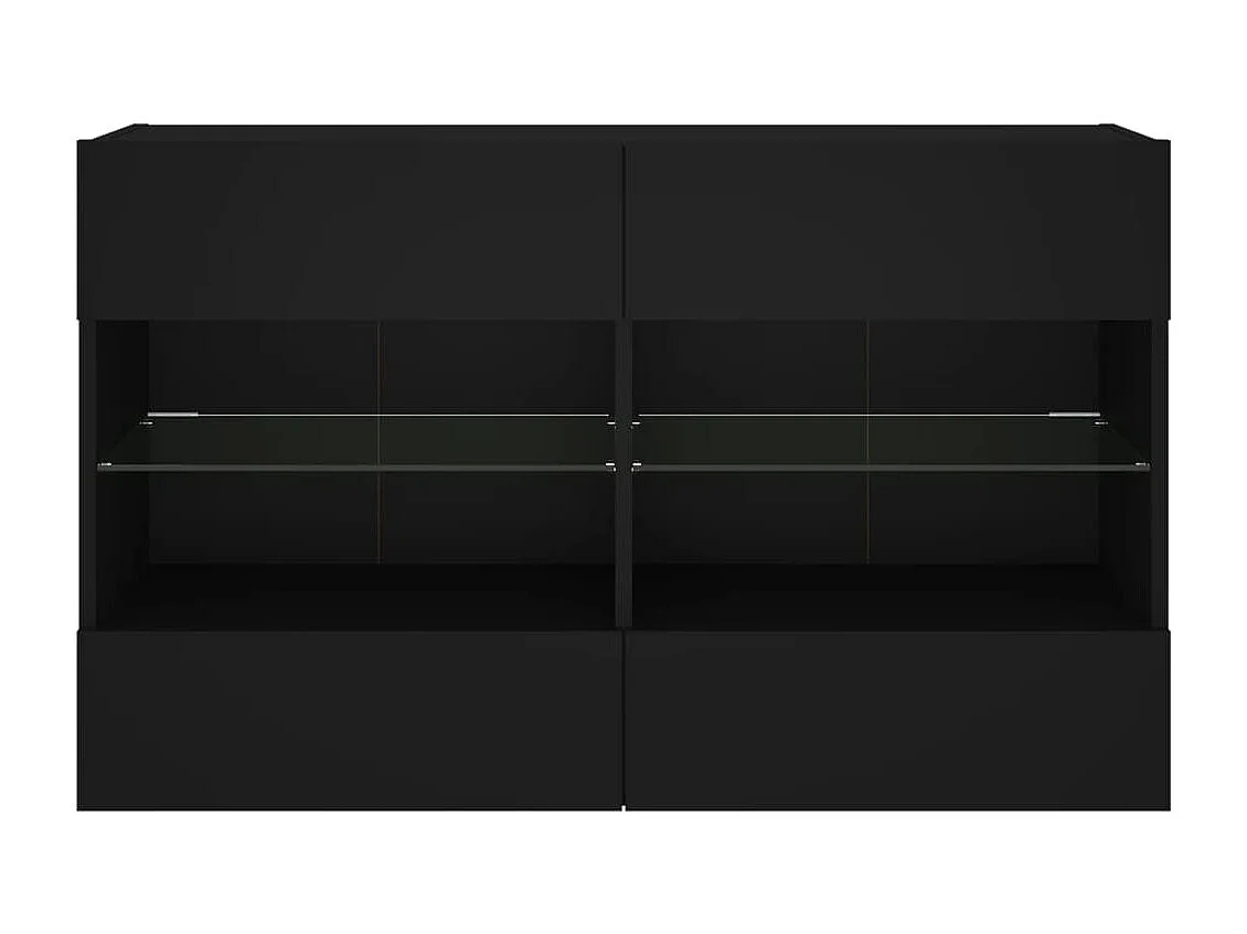 Móvel de parede para TV com luzes LED 98,5x30x60,5 cm preto