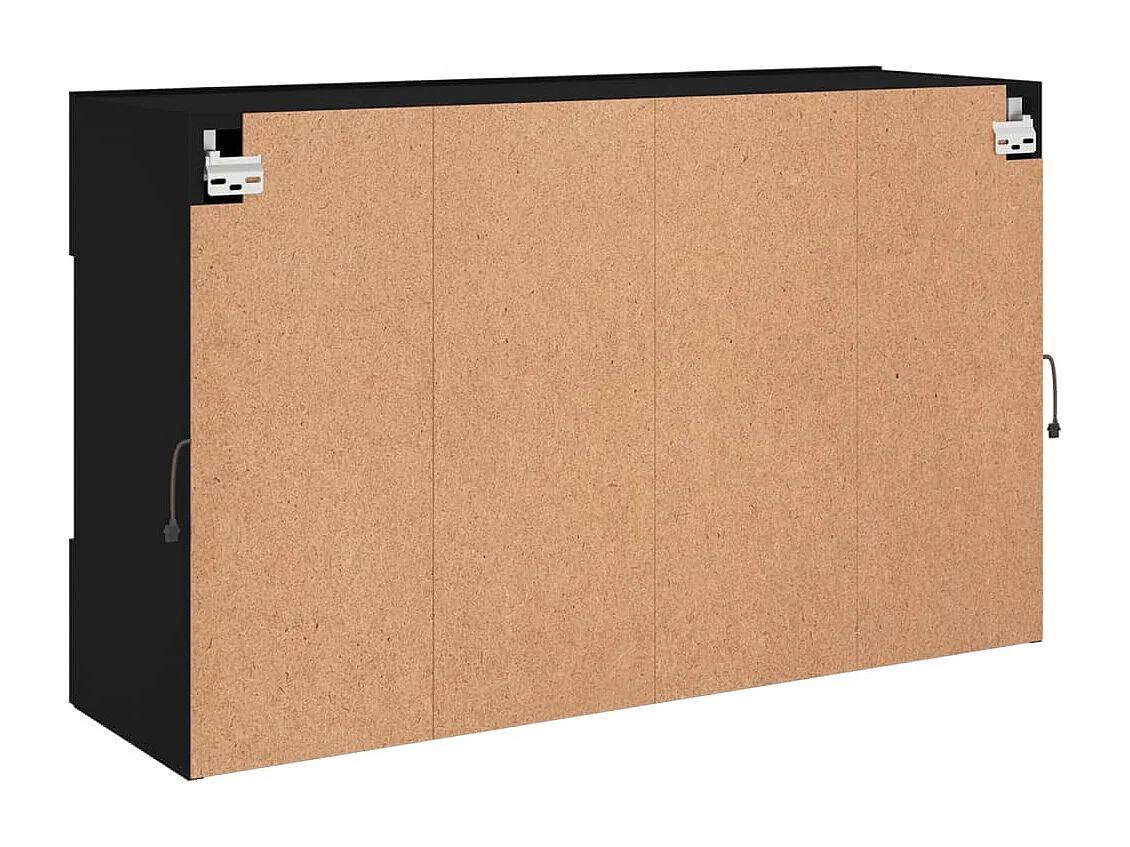 Móvel de parede para TV com luzes LED 98,5x30x60,5 cm preto