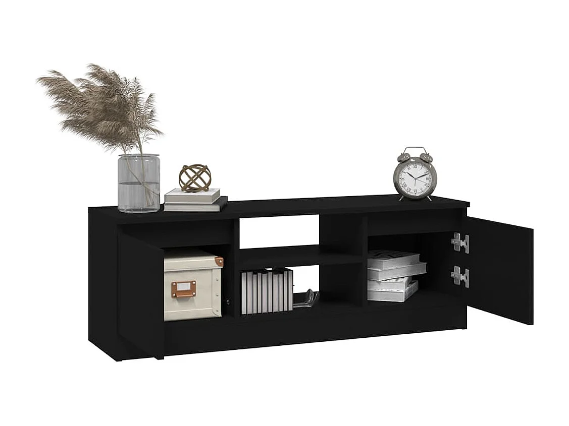 Meuble TV avec porte Noir 102x30x36 cm
