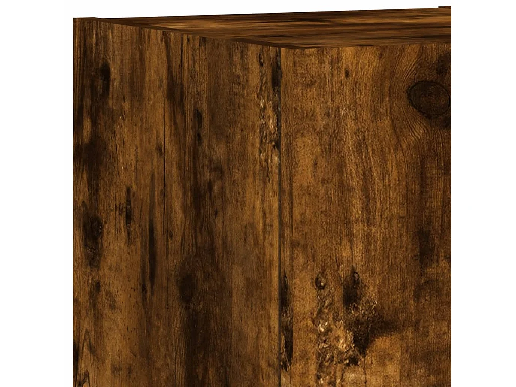 5 pcs móveis de parede para TV com luzes LED carvalho fumado