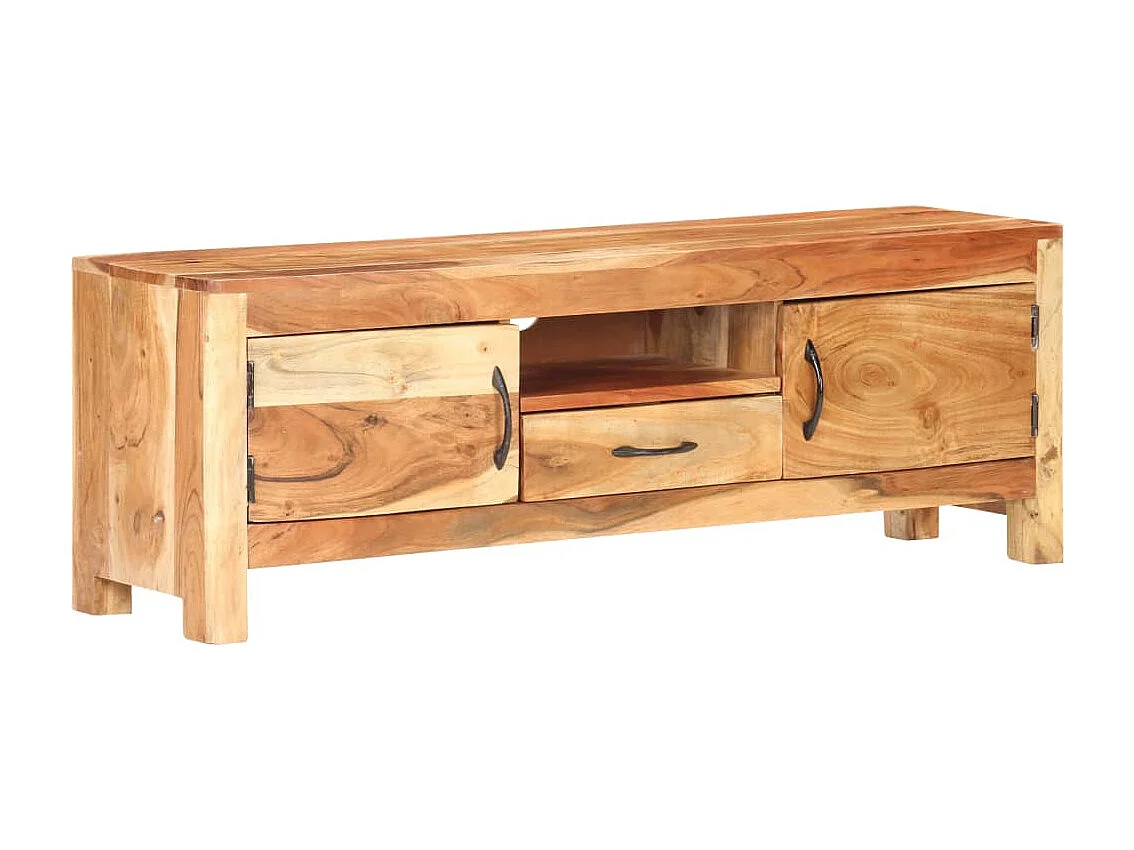 Mueble para TV de madera maciza de acacia 116x30x40 cm