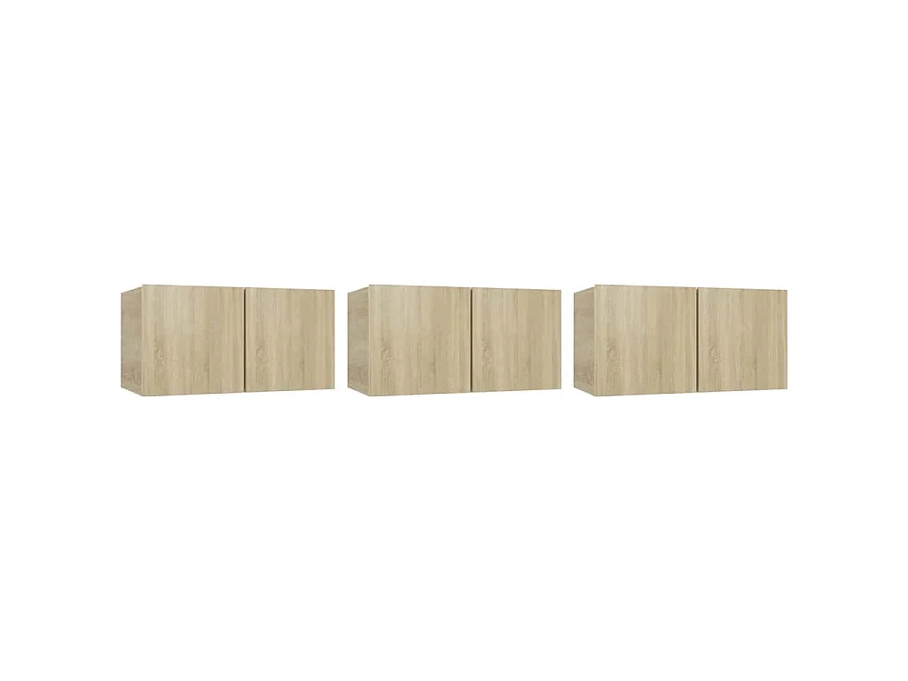 Muebles de salón colgantes 3 uds roble Sonoma 60x30x30 cm