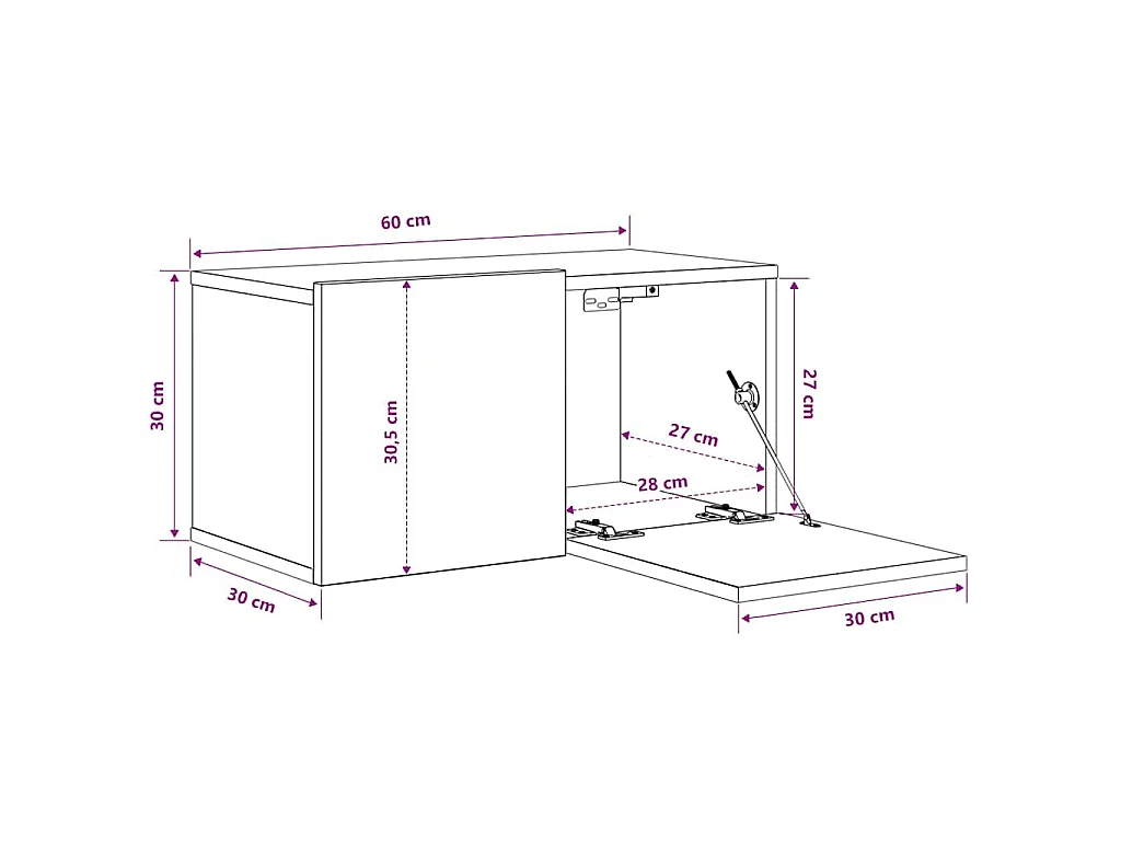 Meubles TV suspendus 3 pcs Chêne sonoma 60x30x30 cm