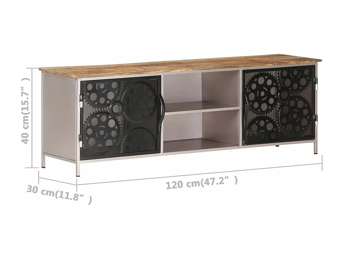 TV-Schrank 120x30x40 cm Raues Mangoholz