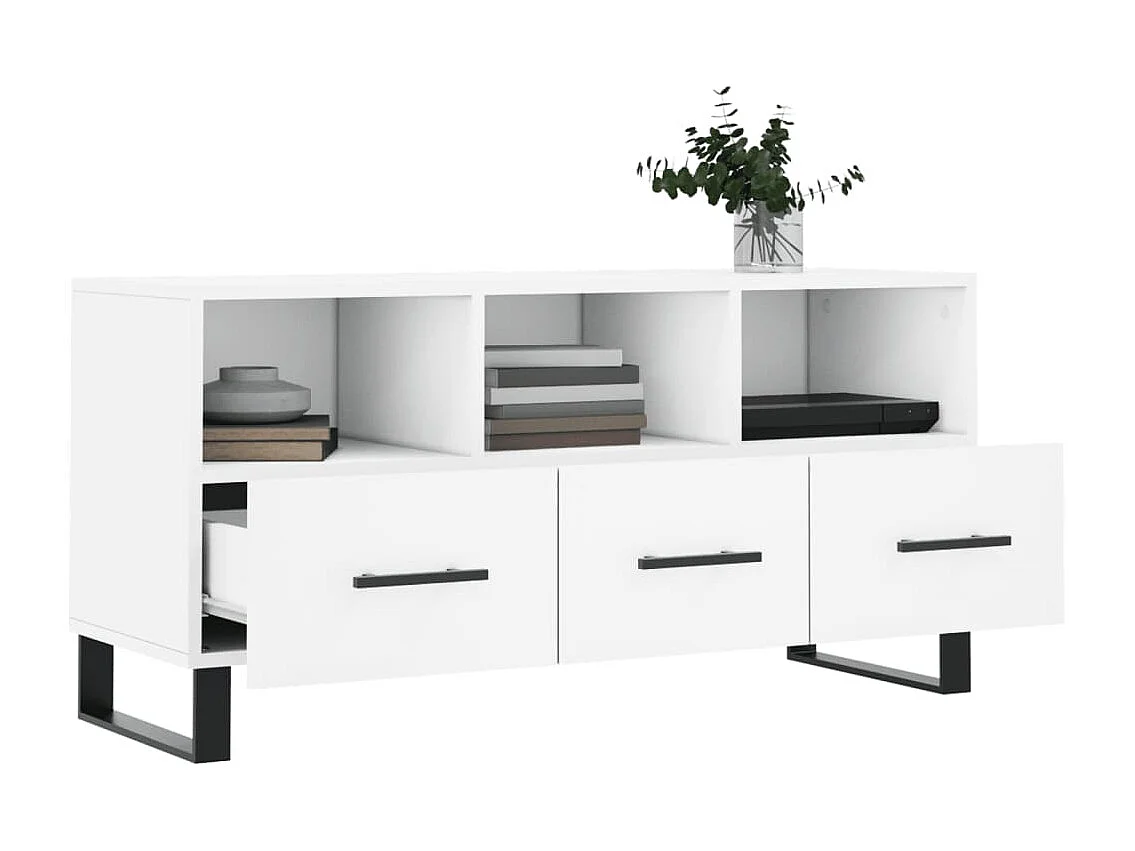 Mobile Porta TV Bianco 102x36x50 cm in Legno Multistrato