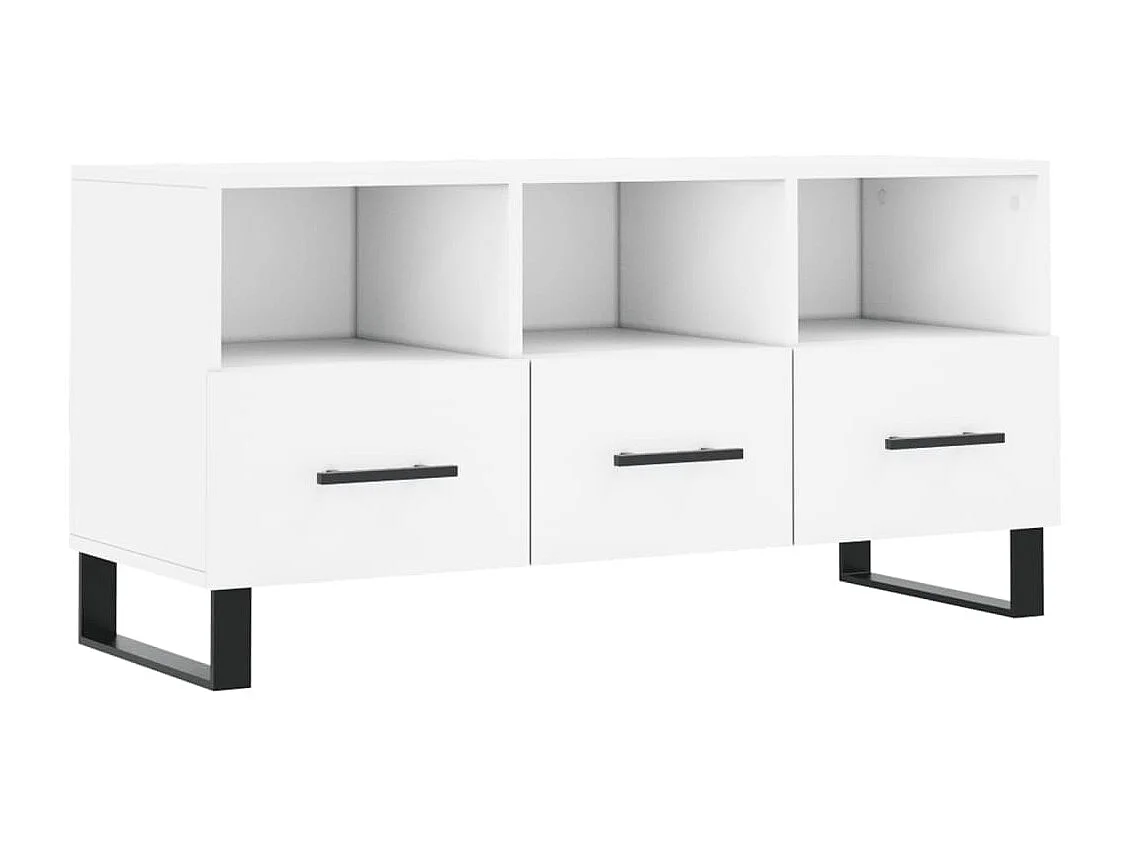 Meuble TV blanc 102x36x50 cm bois d'ingénierie