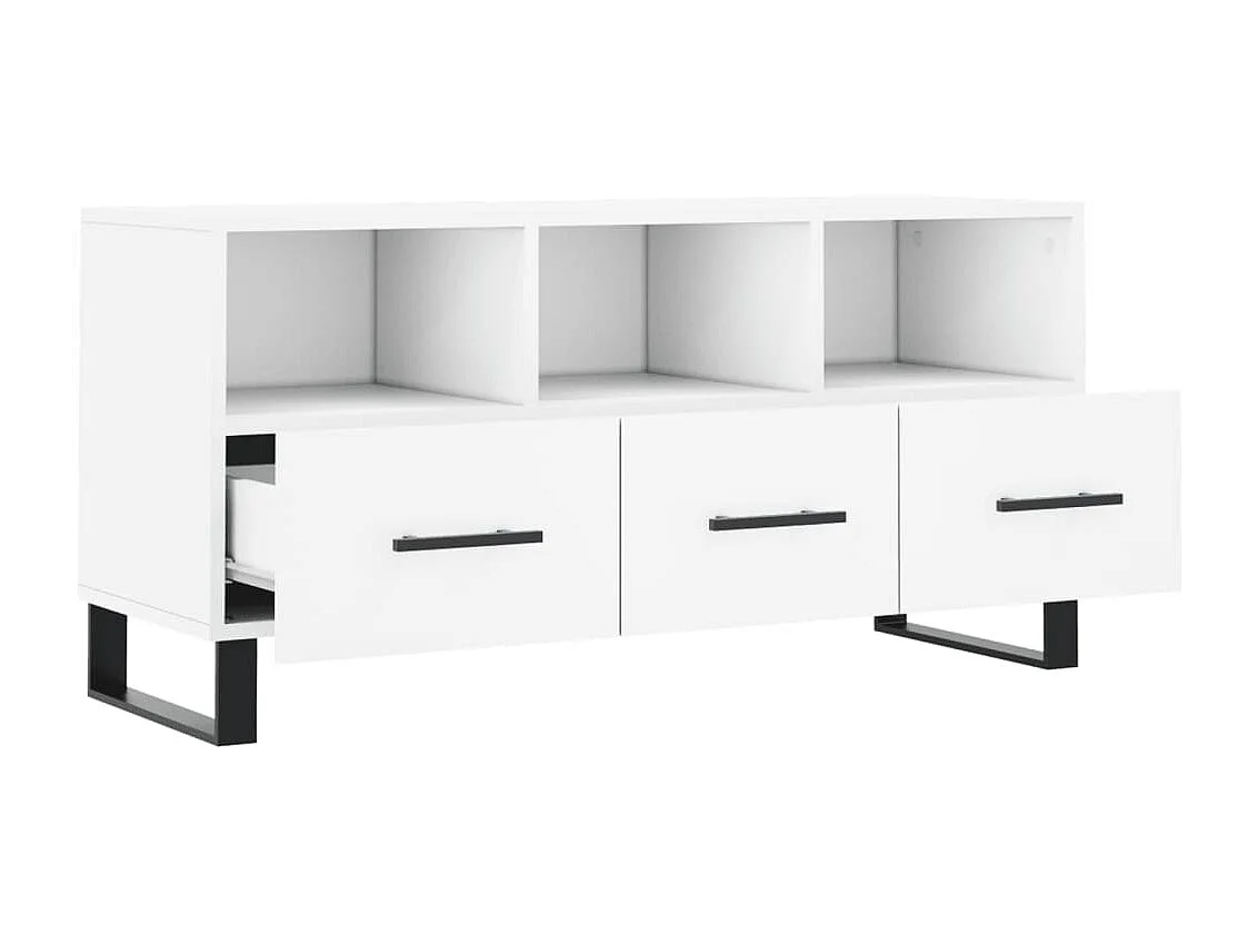 Meuble TV blanc 102x36x50 cm bois d'ingénierie