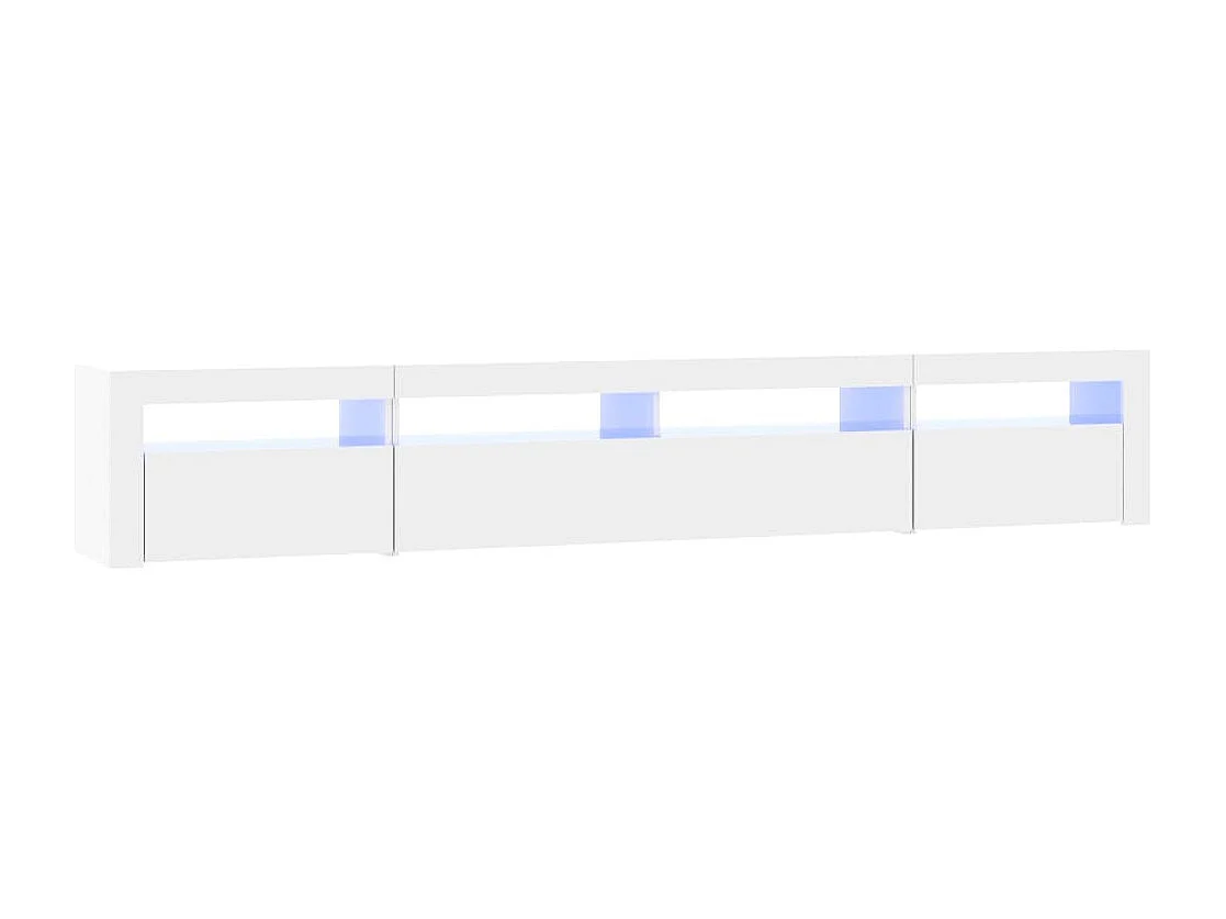 TV-Schrank mit LED-Leuchten Hochglanz-Weiß 240x35x40 cm