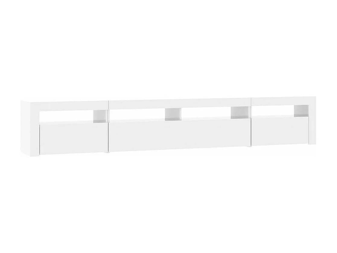 TV-Schrank mit LED-Leuchten Hochglanz-Weiß 240x35x40 cm