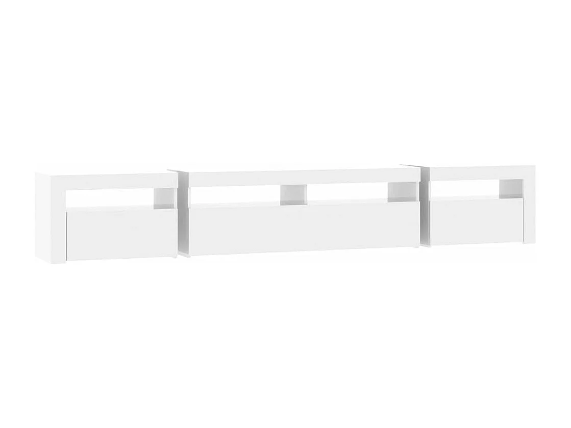 TV-Schrank mit LED-Leuchten Hochglanz-Weiß 240x35x40 cm