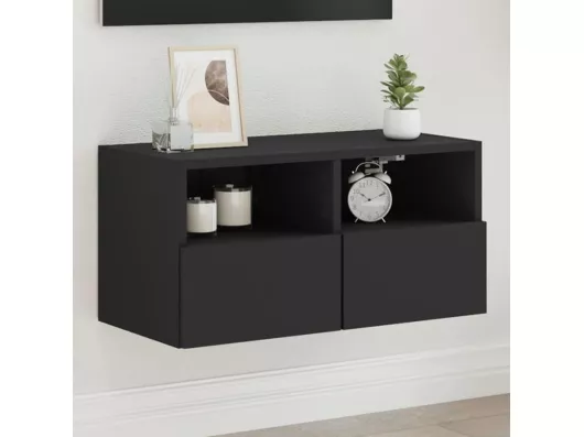 Kauf Unique TV-Wandschrank Schwarz 60x30x30 cm Holzwerkstoff