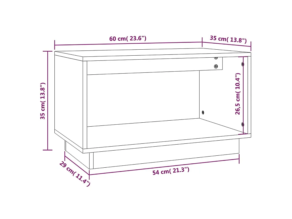 Meuble TV 60x35x35 cm Bois de pin massif