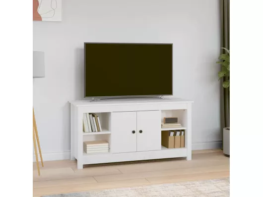 Kauf Unique TV-Schrank Weiß 103x36,5x52 cm Massivholz Kiefer