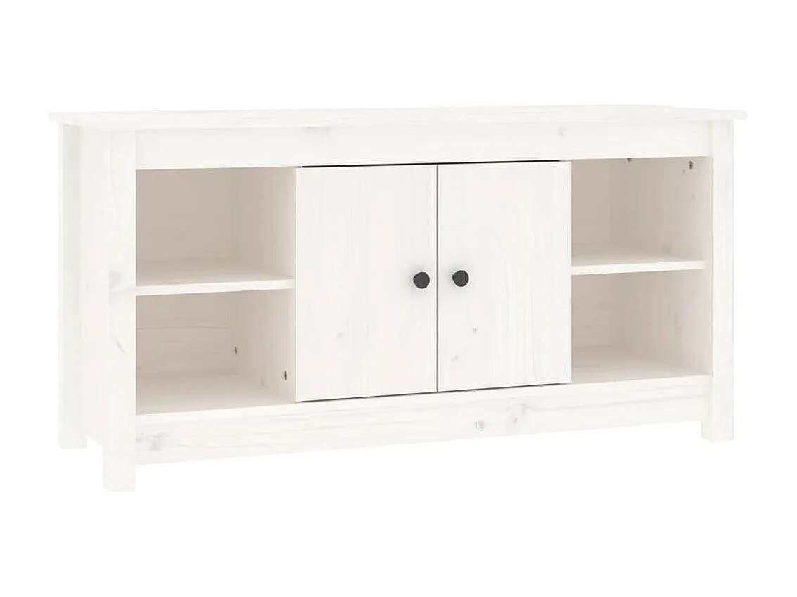 TV-Schrank Weiß 103x36,5x52 cm Massivholz Kiefer